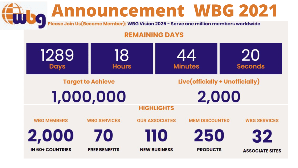 Announcement WBG 2021